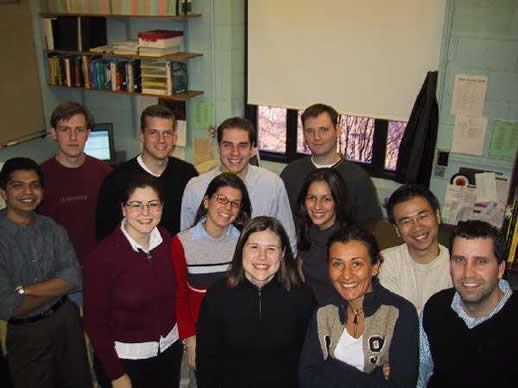 April 2002: First row: Nikhil Kavimandan, Ebru Oral, Laura Serra, Nicki Bergmann, Jennifer Lopez, Bumsang Kim and Mark Byrne.